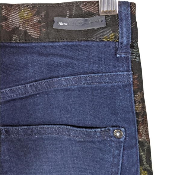 NWOT Pilcro and the Letterpress Floral Contrast High Rise Skinny Jeans - Picture 8 of 9